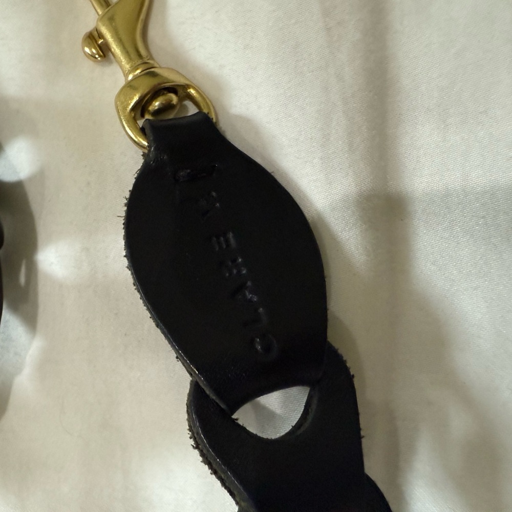Clare V Black Leather Strap with Gold Hardware